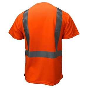 Uniformes de sécurité sur mesure 100% polyester à manches courtes Vêtements de travail Chemises polo de chantier Haute visibilité Chemise fluorescente - Product Image 6