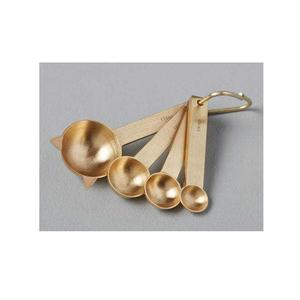 Cuillère à feuilles brillantes avec couleur dorée en laiton taille personnalisée petite cuillère à couverts en métal pour enfants à la maison petite cuillère - Product Image 4