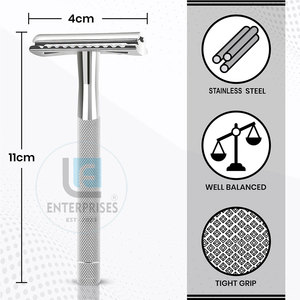 Vente en gros de rasoirs de sécurité réutilisables en acier inoxydable de haute qualité, marque privée, vente directe d'usine - Product Image 4