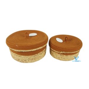 Gran oferta, caja tejida de algodón y costura, caja de yute de jacinto de agua, productos de organización para el hogar, papelera de lavandería, todo en casa - Product Image 4