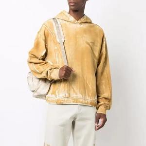 Sudaderas con capucha vintage de algodón 100% personalizadas para hombre parche bordado en relieve estilo lavado ácido para invierno - Product Image 3