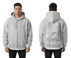 OEM personnalisé 2025 sweats à capuche vierge poids lourd surdimensionné 400 Gsm coton éponge français hommes recadrée - Product Image 2