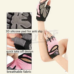 Venta al por mayor medio dedo hombres y mujeres usan guantes de ciclismo diseño de impresión digital personalizada guantes de ciclismo - Product Image 5