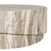Mesa de Centro Moderna para Exterior de Fibrocemento Ecológico de Travertino Personalizada de Fábrica para Comedor y Uso en Entrada Exterior Aurora - Precio Razonable