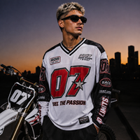Camiseta de Fútbol Americano Personalizada de Manga Larga, Estilo Retro, Ropa Urbana Juvenil, Sublimación, Camisetas de Motociclismo