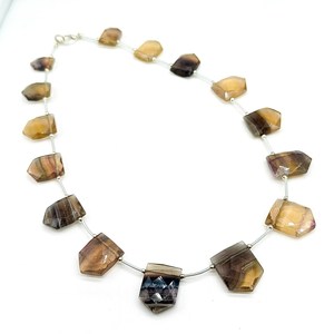 Collar de cuentas de fantasía facetadas de piedras preciosas de fluorita múltiple Collar de fluorita natural Joyería minimalista hecha a mano Gargantilla Collar de cuentas - Product Image 1