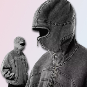 100% coton matériel éponge française Vintage lavage à l'acide sweat à capuche personnalisé respirant lourd nouveau Style à la mode panneau à capuche - Product Image 2