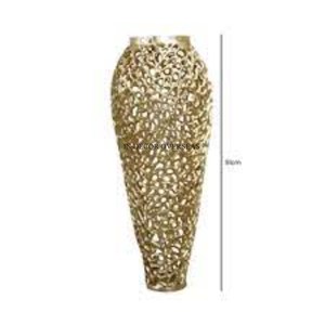 Jarrón de flores de lujo de diseño único de aspecto precioso chapado en oro fundido de aluminio de calidad superior de proveedor indio - Product Image 4