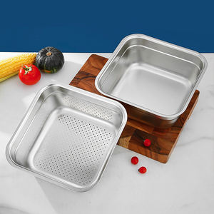 चावल सब्जियों के लिए स्टेनलेस स्टील वर्ग बेसिन ड्रेन ड्रेन क्रशर रसोई का कॉंडर सेट - Product Image 6