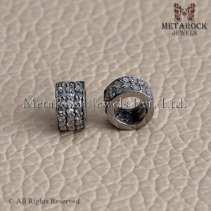 Argent massif 925 trouver des bijoux en diamant taille Rose trouver des bijoux en diamant pavé minimaliste trouver des bijoux en diamant - Product Image 2