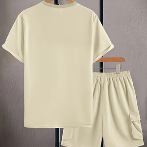 2026 Hot Sale Men Summer <b>Set</b> Lightweight Breathable Casual Custom Short Sleeve T-Shirt Two-Piece Custom Logo Stylish <b>Set</b> For Man - Product Image 3