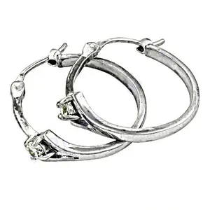 ต่างหูห่วงเงินแท้ 925 ชุบทอง 18K ลายดอกไม้ทันสมัย ประดับเพชรและทับทิม เหมาะสำหรับงานหมั้น งานแต่งงาน และวันครบรอบ - Product Image 1