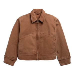 New Hot Sale Cropped Bomber <b>Jacket</b> for Men Custom <b>Work</b> Solid Color Autumn <b>Canvas</b> Casual <b>Jacket</b> High Street Style for Winter - Product Image 6