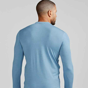 Camiseta personalizable de algodón 100% de manga larga de doble capa Vintage lavada con ácido para hombre Patrón de personaje de logotipo personalizado de alta calidad - Product Image 2