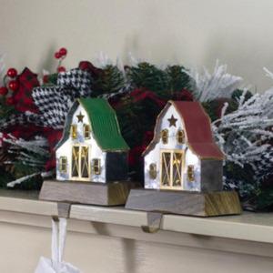 Santa Workshop Christmas Stocking Holder Soporte de gancho de metal Chimenea Mantel Decor Train Holiday Display - Product Image 5