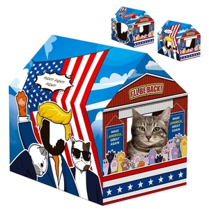 Casa de juegos de lujo para gatos con rascador Servicio OEM Patrón de animales personalizable Muebles para mascotas de cartón del fabricante de Vietnam - Product Image 5