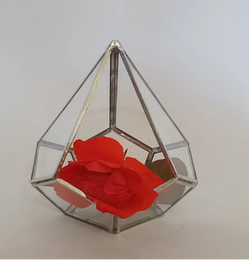 <b>Decor</b> Stained Glass Geometric Terrarium Lid Wholesale Colorful Frosted Amber Black Clear <b>Valentine</b> Print Handmade Silk Metal Cyl - Product Image 2