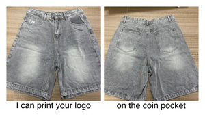 OEM Summer High Quality Baggy <b>Jeans</b> Jorts Men's Customized Printing Acid Washed <b>Jean</b> Shorts Men's Casual Jorts Baggy for Men's - Product Image 2