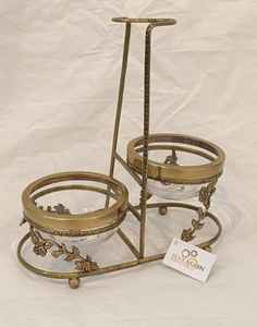 Decor <b>Glass</b> <b>Bowl</b> With Stand custom Shape <b>Serving</b> <b>Bowl</b> with Brass antique finished for Wedding Decor - Product Image 3