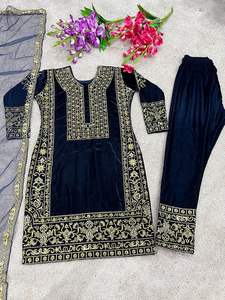 Nouveau designer vêtements ethniques bel ensemble Salwar Kameez-haut entièrement cousu-Dupatta Kurti pantalon fête porter naturel en gros Kurti - Product Image 6