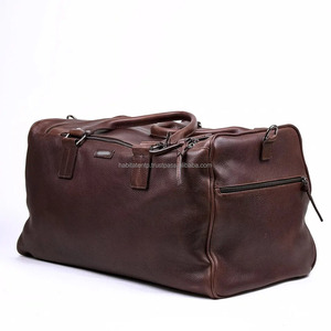 Bolso clásico de lona de cuero de becerro de grano completo café oscuro Cuero genuino con cierre de cremallera - Product Image 6