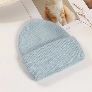 Women's Winter Solid Color <b>Beanie</b> Soft Knit <b>Slouchy</b> Rabbit Fur Cap Casual Outdoor Fashion Aviator Hat - Product Image 5