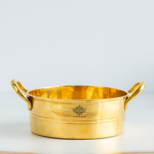 IndianArtVilla Brass Shine <b>Plain</b> Design Pot -Serveware & Coowkare for Home Hotel & Restaurant - Product Image 2