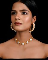 Boucles d'oreilles demi-cerceau en nacre, perles d'eau douce naturelles, bijoux tendance en laiton plaqué or pour mariage