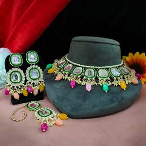 ชุดเครื่องประดับสร้อยคอ ต่างหู มงกุฎศีรษะ (มังติกก้า) ประดับมุกเทียมคุณภาพดีเยี่ยม สไตล์ชาติพันธุ์ หรูหราสง่างาม เหมาะสำหรับงานแต่งงาน - Product Image 6