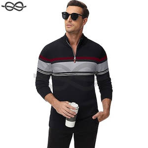 Sudadera térmica de invierno para hombre, con cremallera de un cuarto, forro polar tejido, transpirable, de secado rápido, manga larga. - Product Image 2