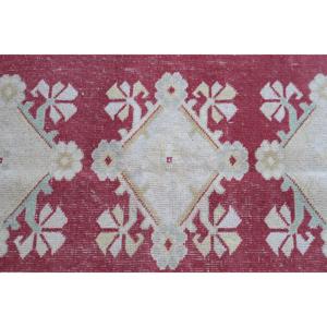 พรมตุรกี, พรมขนาดใหญ่ 5.2x7.9 ฟุต, พรมขนสัตว์สีแดงลายนามธรรมสไตล์วินเทจ - Product Image 5