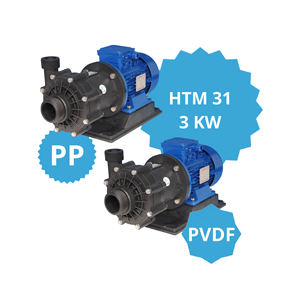 Pompe centrifughe senza tenuta modello HTM 31 PP PVDF con motore 3kw IEC 100 L 2P in plastica per la movimentazione degli acidi pompa dell'acqua - Product Image 1