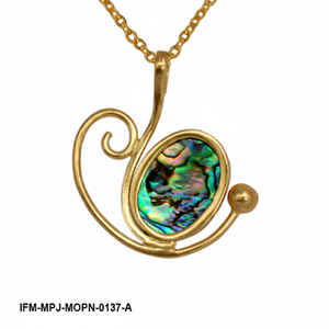 สร้อยคอจี้เปลือกหอยมุกเทรนดี้ ประดับมุกเปล่งประกาย ดีไซน์เรขาคณิตทรงหยดน้ำ งานศิลปะ ของขวัญสุดพิเศษสำหรับเธอ - Product Image 4