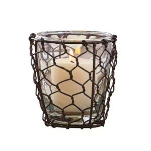 Eco Friendly Wrought Iron Glass <b>Votive</b> <b>Candle</b> Holders Silver Color Customizable for Home Wedding Easter Christmas Tabletop - Product Image 5