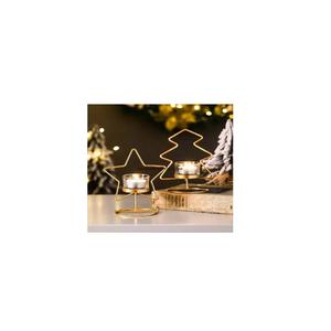 Portavelas T Light con portavelas de ciervo de lujo decorativo para el hogar de primera calidad, suministros navideños calientes, forma de estrella de Metal - Product Image 1