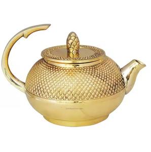 Tetera de Latón Pulido Hecha a Mano, Ecológica y de Lujo, con Asa y Tapa para Servir Té, Decoración del Hogar o Regalo Tradicional - Product Image 3