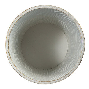 Maceta blanca redonda de metal de calidad premium con soporte dorado para decoración de jardín interior y exterior - Product Image 4