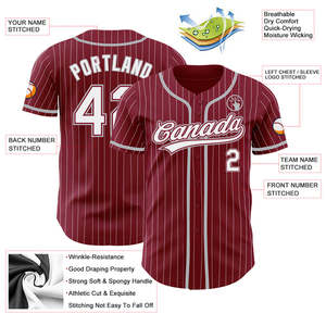 Maillot de baseball authentique en gros tissu respirant à séchage rapide résistant à l'humidité durable cousu confort vêtements de conception d'équipe - Product Image 6