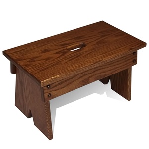 Taburete de Madera Artesanal con Tejido de Algodón y Yute, Taburete Decorativo para Sala de Estar - Product Image 1