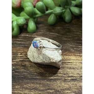 Navajo Made Fashion <b>Rings</b>-Purple <b>Opal</b> Inlay Sterling Silver Jewelry Rose <b>Gold</b> & Rhodium Plated Gift Ready - Product Image 4