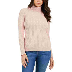 Maglione a Collo Alto con Trecce Taglia X-Large per Donna Charter Club, Traspirante, Alta Qualità, Stile Casual Trendy per l'Inverno, Rosa - Product Image 1