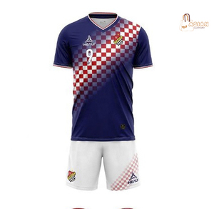 Ensemble de vêtements de sport scolaires, uniforme de club, impression sérigraphique personnalisée, jersey de football pour adultes en coton 100% uni, fabricants - Product Image 1