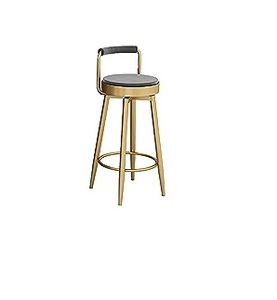 Golden Finished Metal Frame Chair Modern Design Eco-Friendly <b>Adjustable</b> <b>Bar</b> Chair Green Fabric Soft Seating for Commercial - Product Image 2