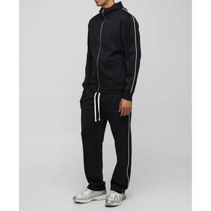 ชุดวอร์มเล่นกีฬาของผู้ชายเซต2ชิ้นเสื้อแจ็กเก็ตและกางเกงวิ่งสำหรับฝึกซ้อมเสื้อผ้าลำลองผ้าคอตตอน100% - Product Image 1