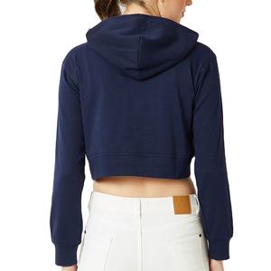 Sudadera corta de gran tamaño con logotipo personalizado para mujer, ropa de calle con capucha para invierno - Product Image 2