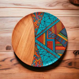 Assiette design haut de gamme Nettoyage facile Assiettes rondes en bois d'acacia Fabrication d'assiettes en bois d'Inde - Product Image 2