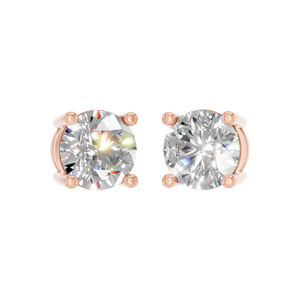 4 Prong Real 10K Solid <b>Gold</b> Lab Grown Diamond Stud <b>Earrings</b> IGI Certified Wedding VS1 Brilliant Cut Screw <b>Back</b> Unisex - Product Image 4