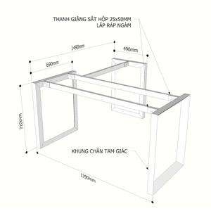 Industrial Trian II Assembly System HCTG013-140x150cm L-Shaped Table Legs Triangular Iron <b>Frame</b> for Coffee Tables Hospitals - Product Image 5