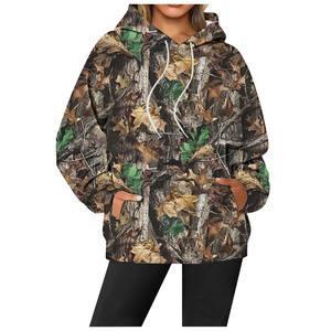 Pull à capuche antistatique et respirant en polaire camouflage pour homme, avec cordon de serrage, pour automne et hiver - Product Image 3