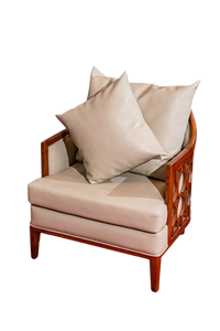 Luxury Style Ash Wood Single <b>Chair</b> With <b>Leather</b> Seater Elegant Living Room Furniture - Product Image 2